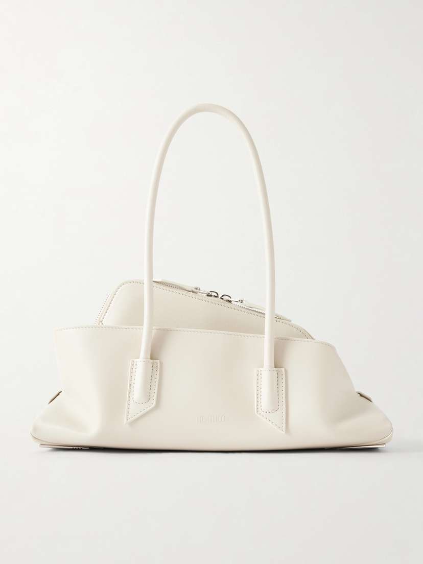 The Attico La Passegiata Small Asymmetric Leather Shoulder Bag