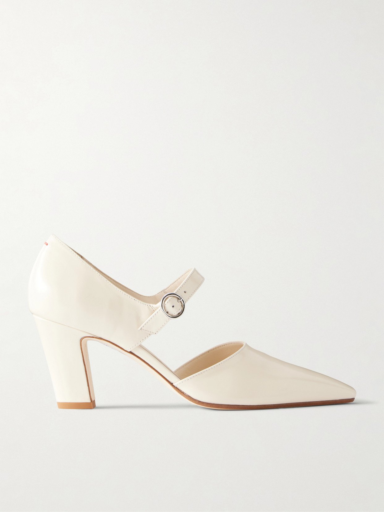 Aeyde Isidora 75 Calf-leather Mary Jane Pumps In Neutrals