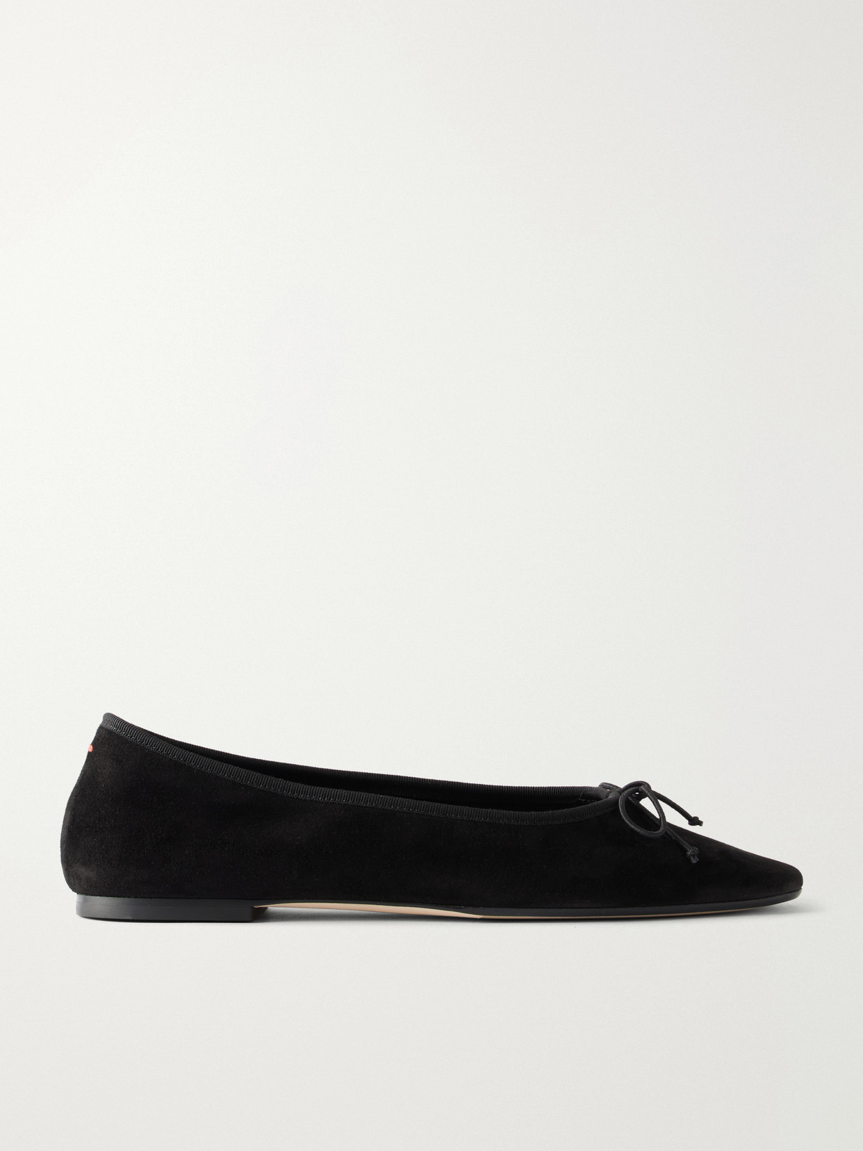 Aeyde Tiby Bow-detail Suede Ballet Flats In Black
