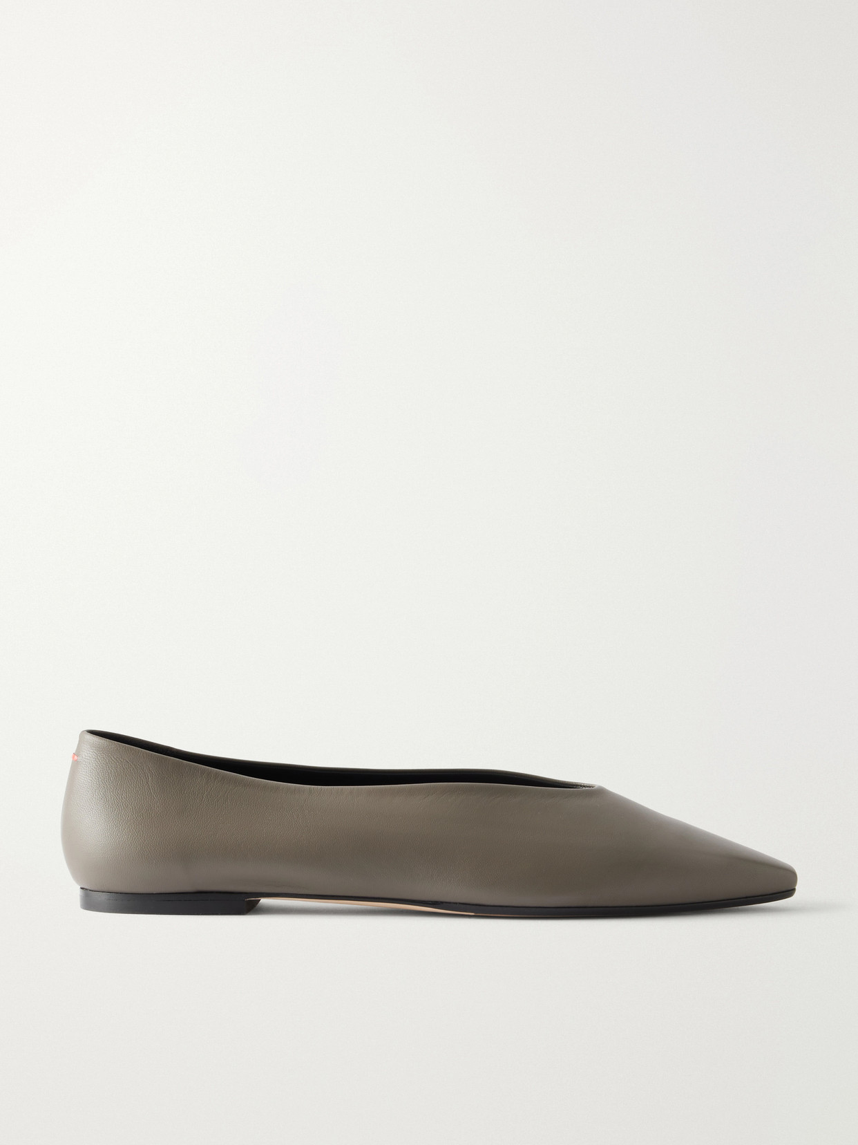 Aeyde Betty Leather Ballet Flats In Gray