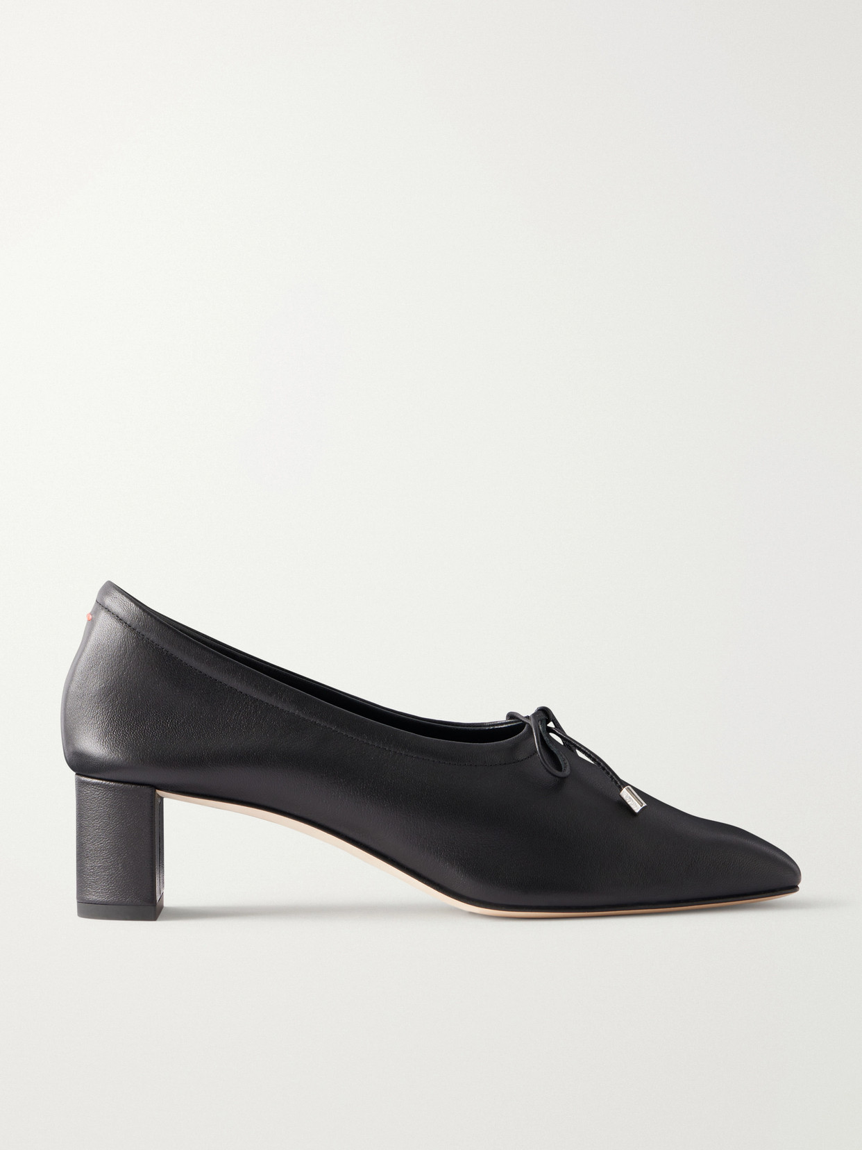 Aeyde Narissa 45 Bow-detail Leather Pumps In Black
