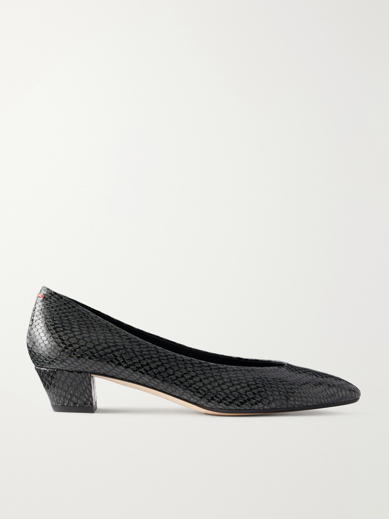 Aeyde Helia 35 Snake-effect Leather Pumps In Green