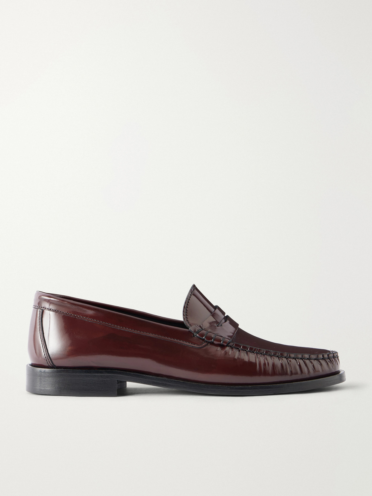 Aeyde - Terry Patent-leather Penny Loafers - Burgundy