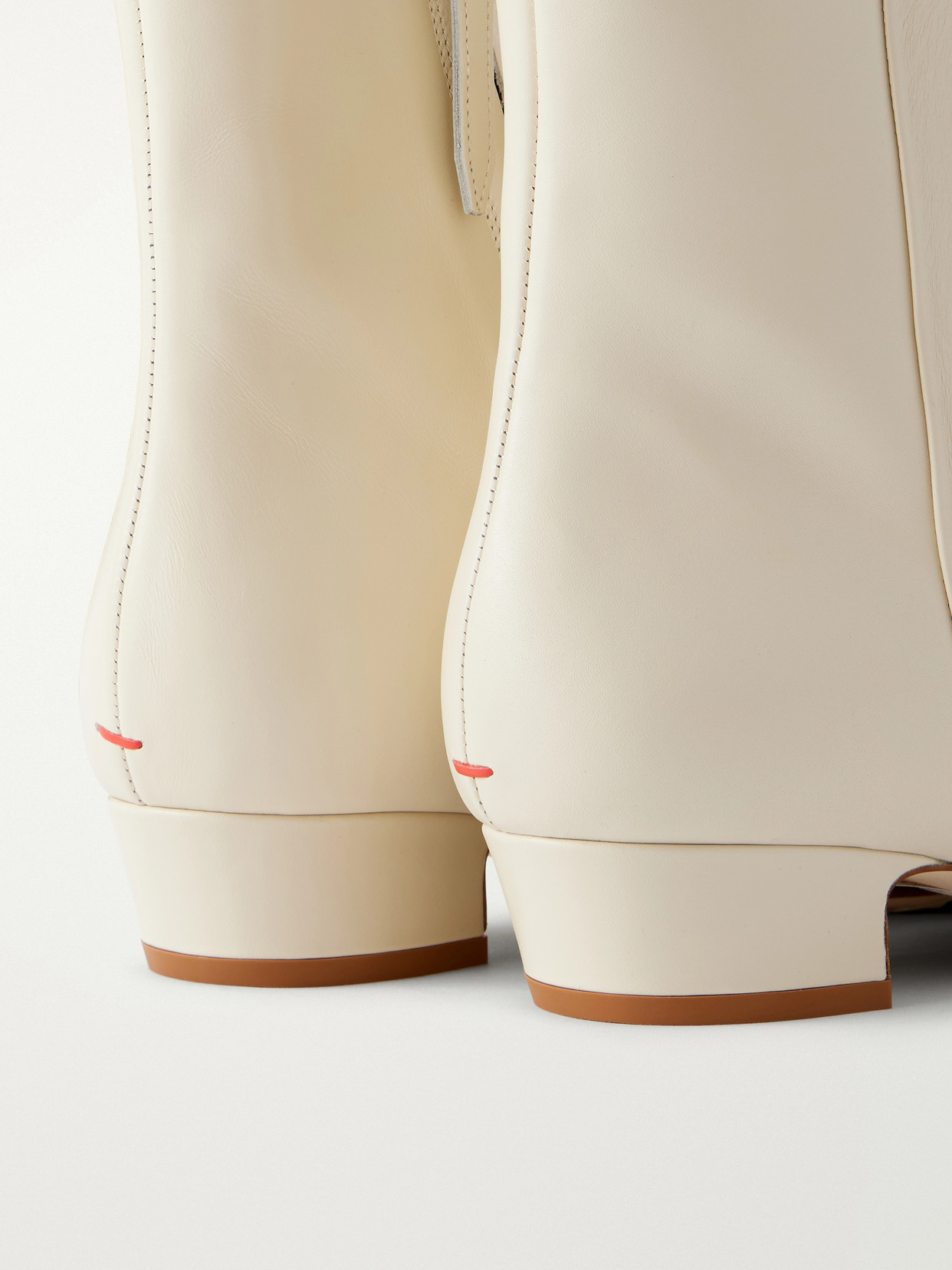 Aeyde Solid Suede Ankle Boots In White