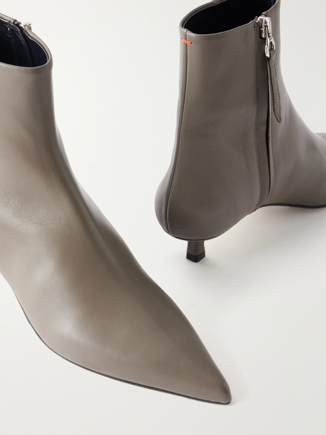 Aeyde Sofie 35 Leather Ankle Boots In Brown