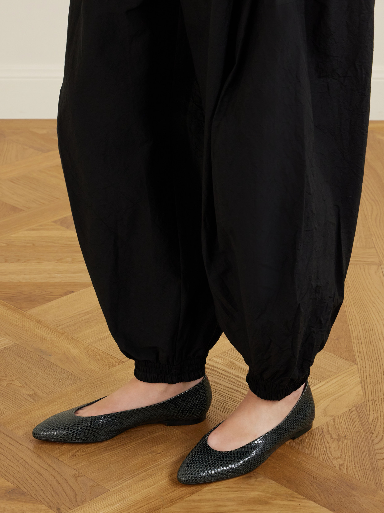 Aeyde Ellie Snake-effect Leather Ballet Flats In Multi