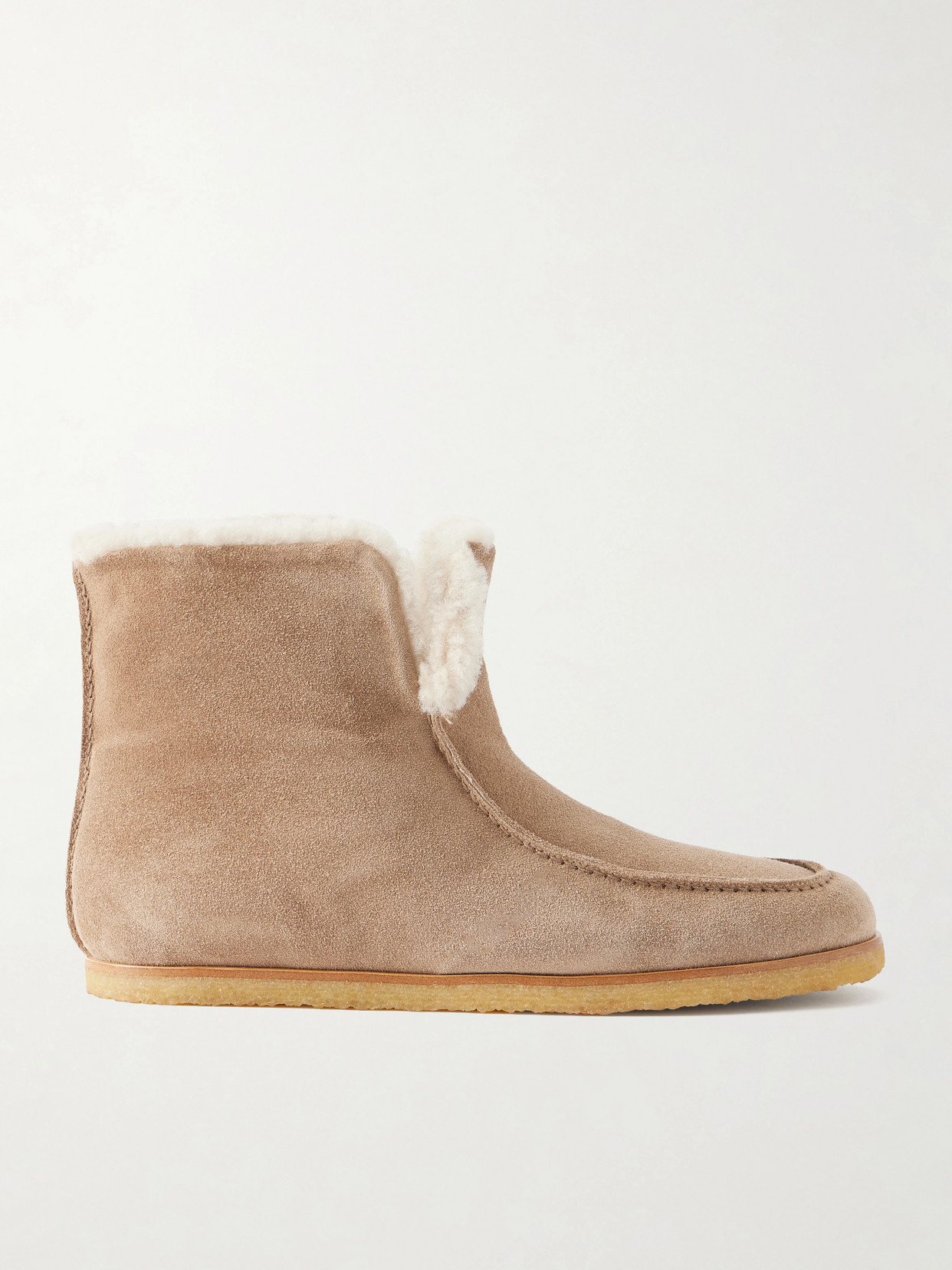 Legres 52 Shearling-trimmed Suede Ankle Boots In Brown