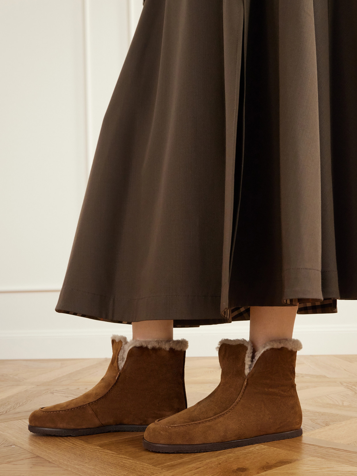 52 Shearling-Trimmed Ankle Boots