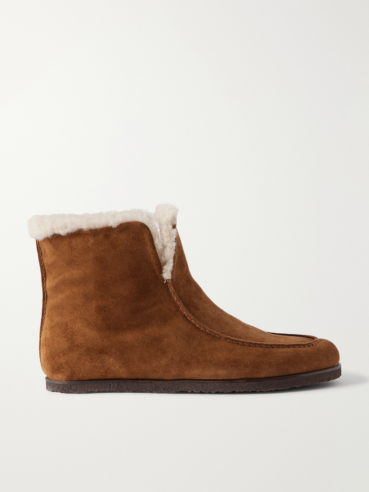 Legres 52 Shearling-trimmed Suede Ankle Boots In Brown