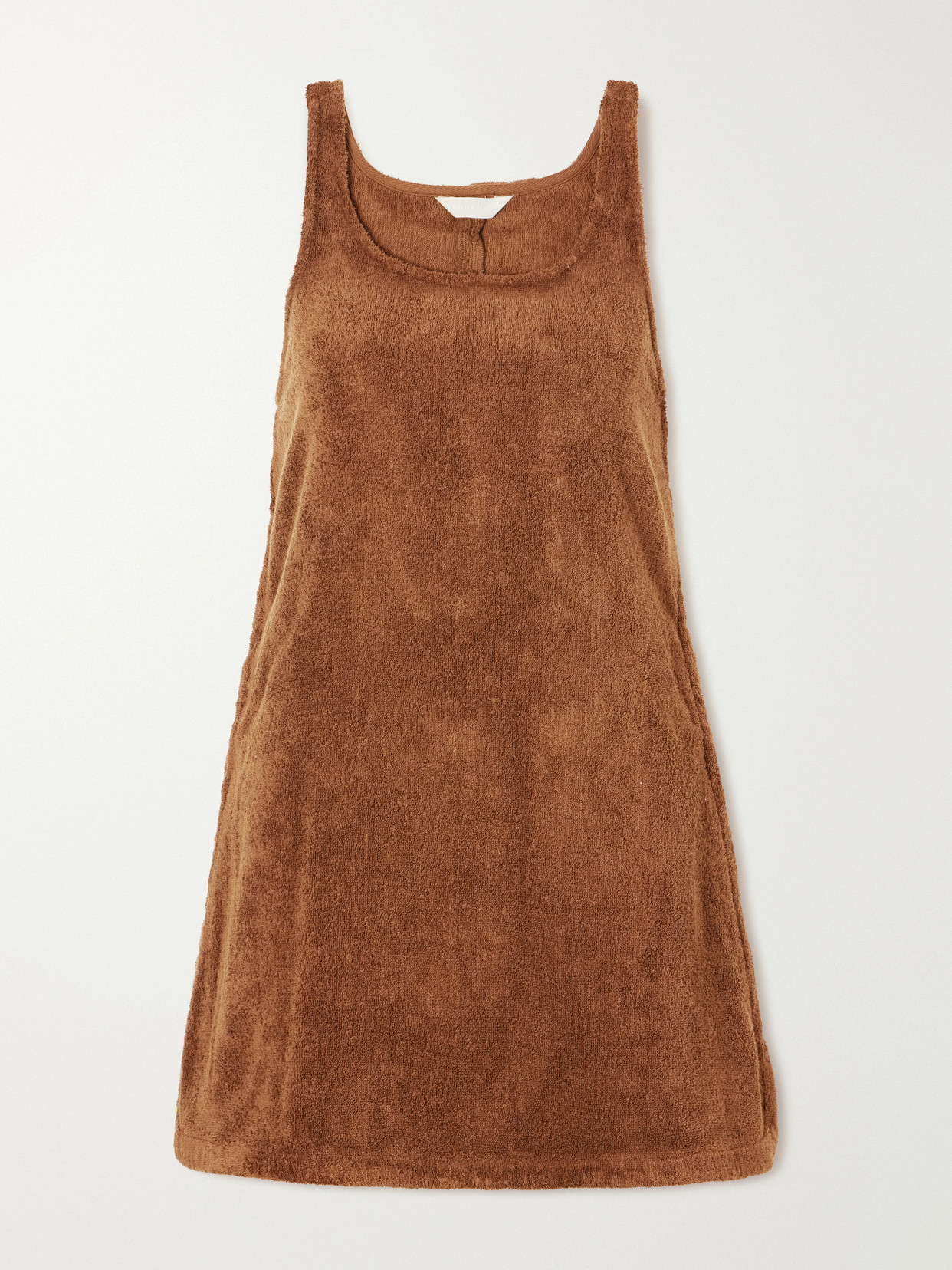 Terry Puesto Cruise Organic Cotton-terry Mini Dress In Brown