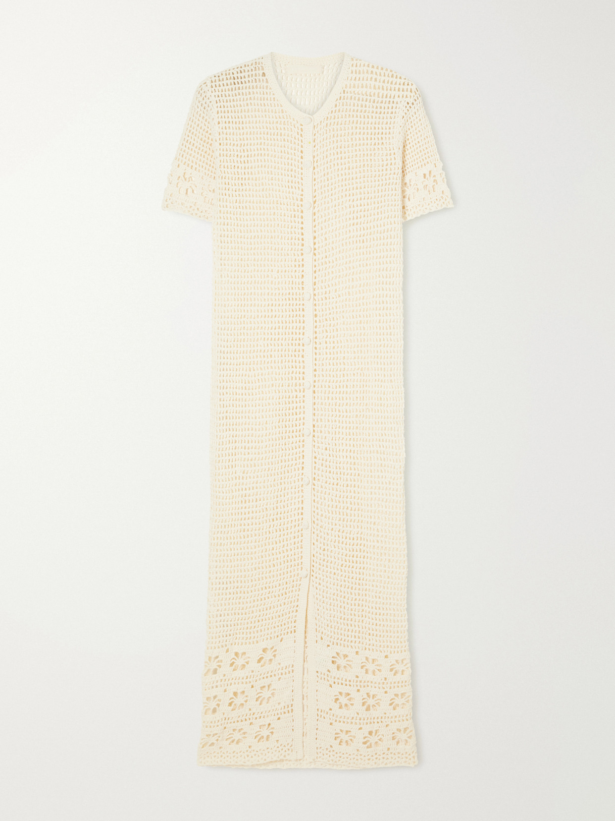 Terry Puesto Poolside Crocheted Organic-cotton Coverup In Neutrals