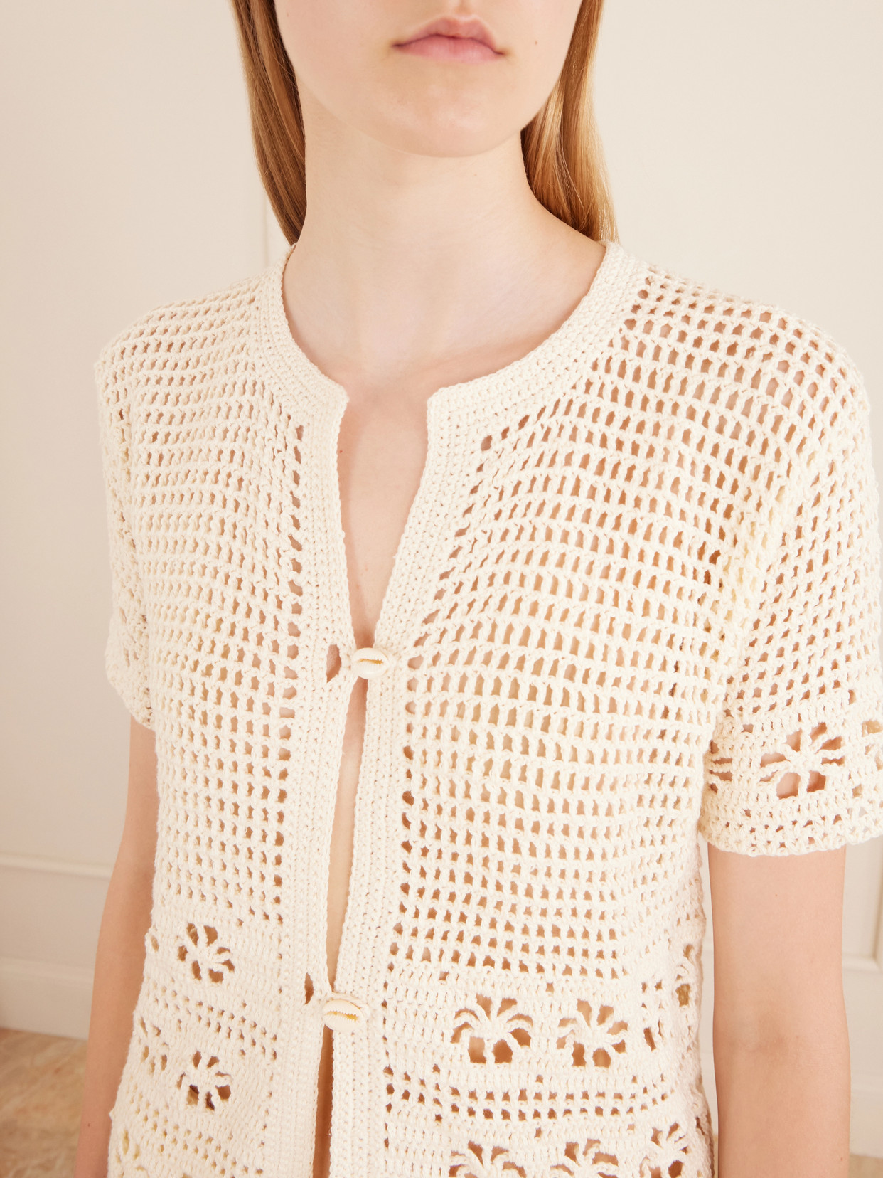 Poolside Crocheted Organic-Cotton Blouse