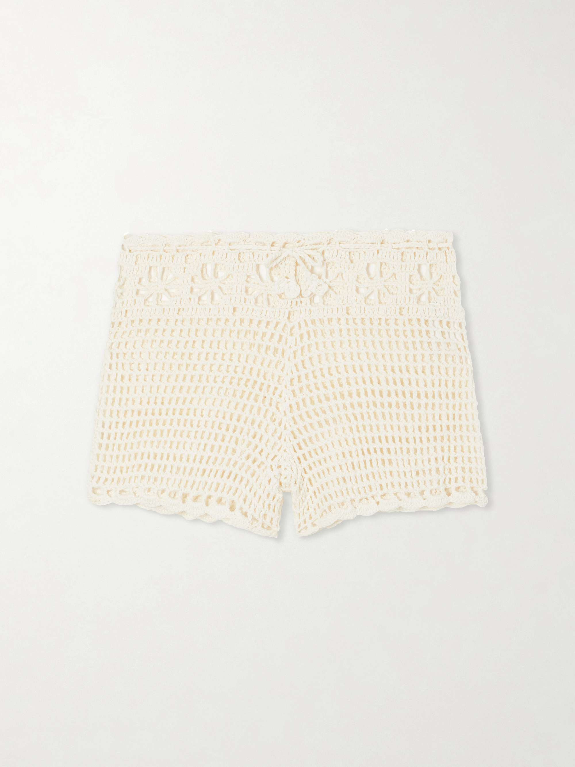 Lido crocheted organic cotton shorts