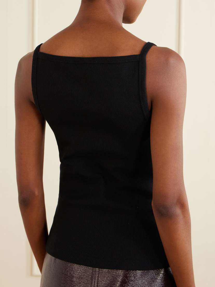 Courreges 90's Ribbed Cotton-blend Jersey Tank | Thumbnail 4 Courreges 90's Ribbed Cotton-blend Jersey Tank | Thumbnail 4