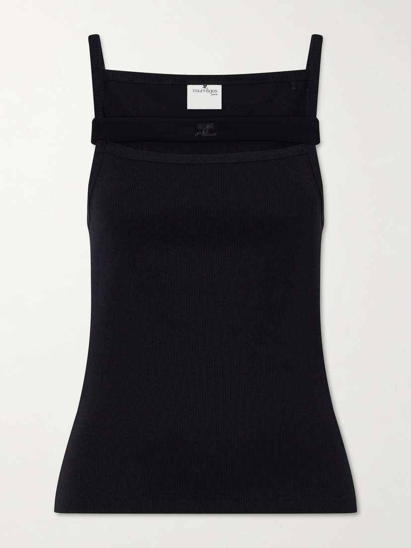 Courreges 90's Ribbed Cotton-blend Jersey Tank
