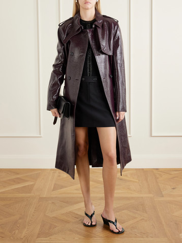 Courrèges Belted cotton-blend vinyl trench coat