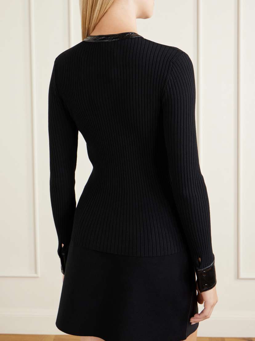 Courreges Logo-embroidered Ribbed-knit Cardigan | Thumbnail 4