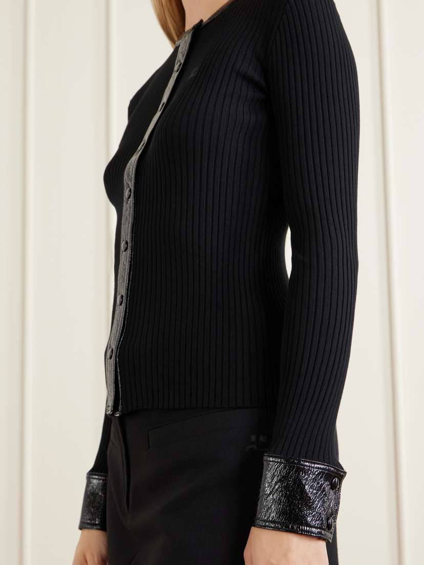 Courreges Logo-embroidered Ribbed-knit Cardigan | Thumbnail 6