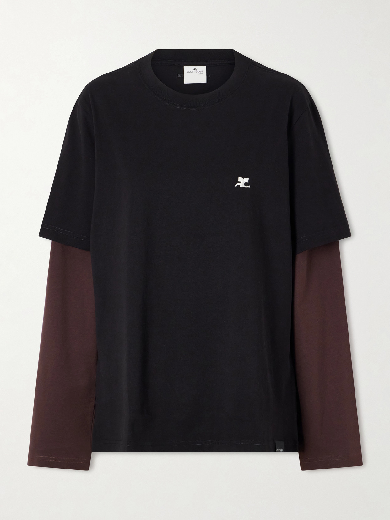 Courrèges Logo-embroidered Cotton-jersey T-shirt In Multi
