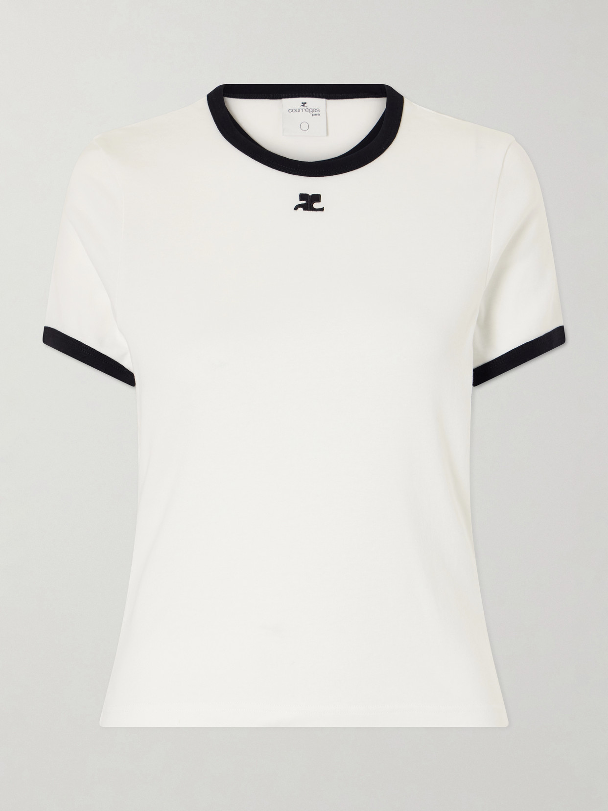 Courrèges Courreges Women Cotton T-shirt With Contrasting Profiles In White