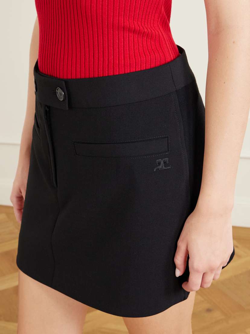Courreges Logo-embroidered Twill Mini Skirt | Thumbnail 4