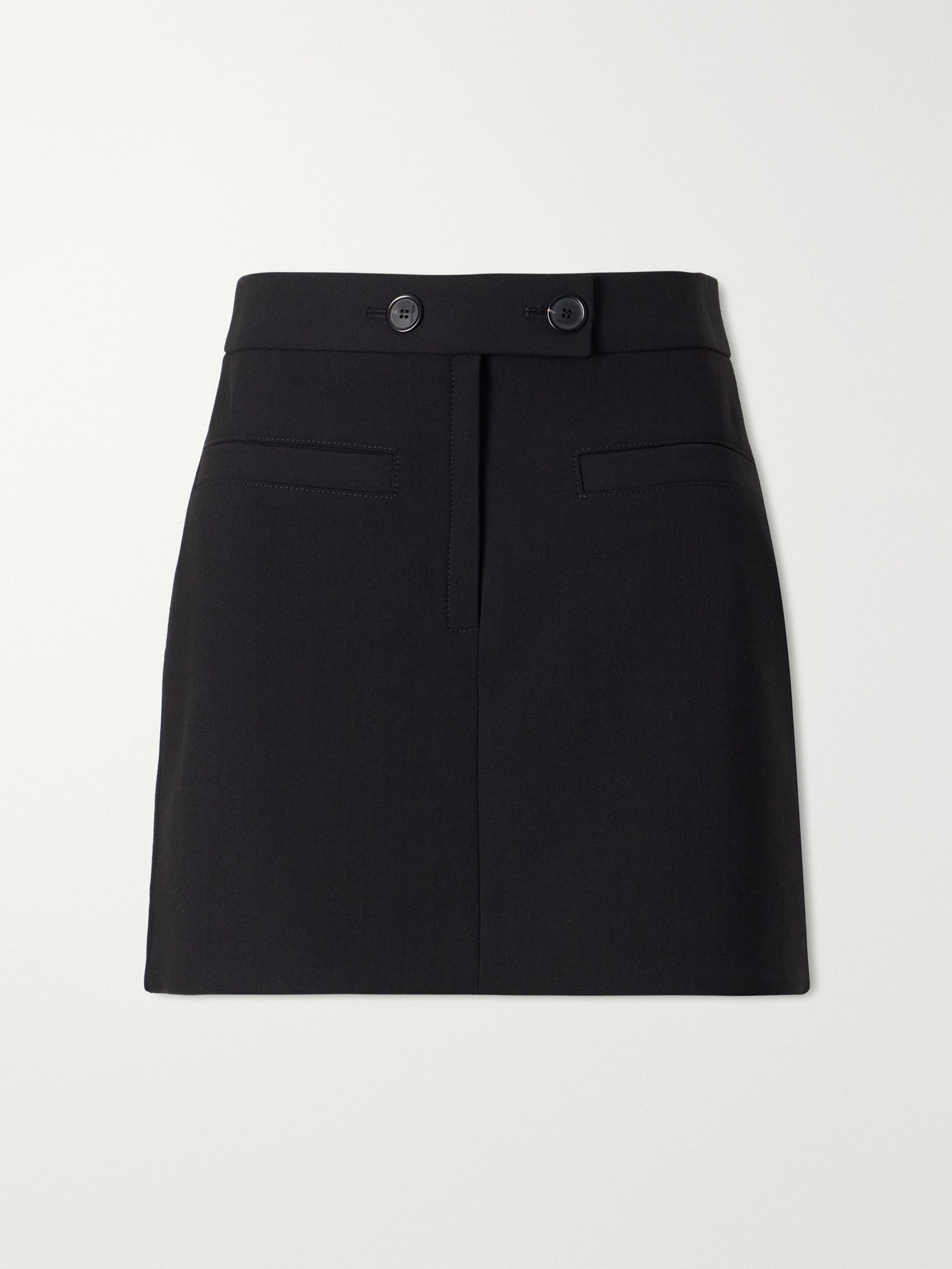 Courrèges Logo-embroidered Twill Mini Skirt In Black