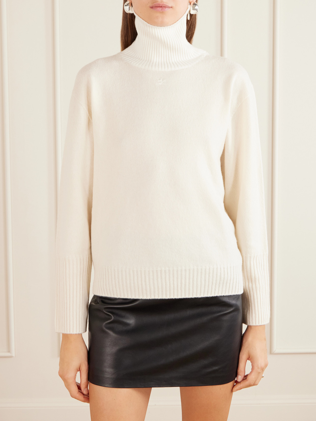 Logo-Embroidered Ribbed-Knit Sweater