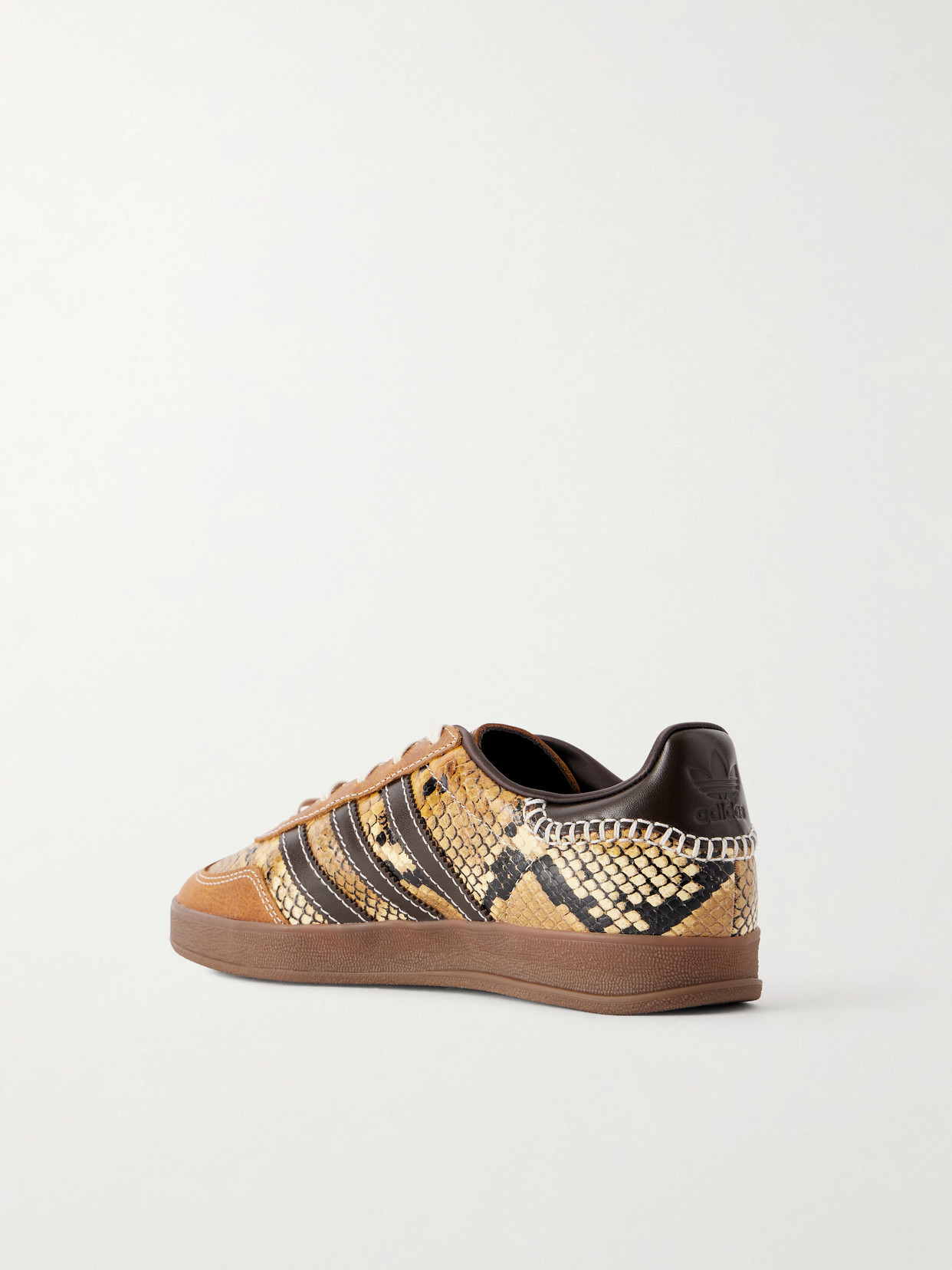 + Wales Bonner Gazelle Snake-Effect Lace-Up Sneakers