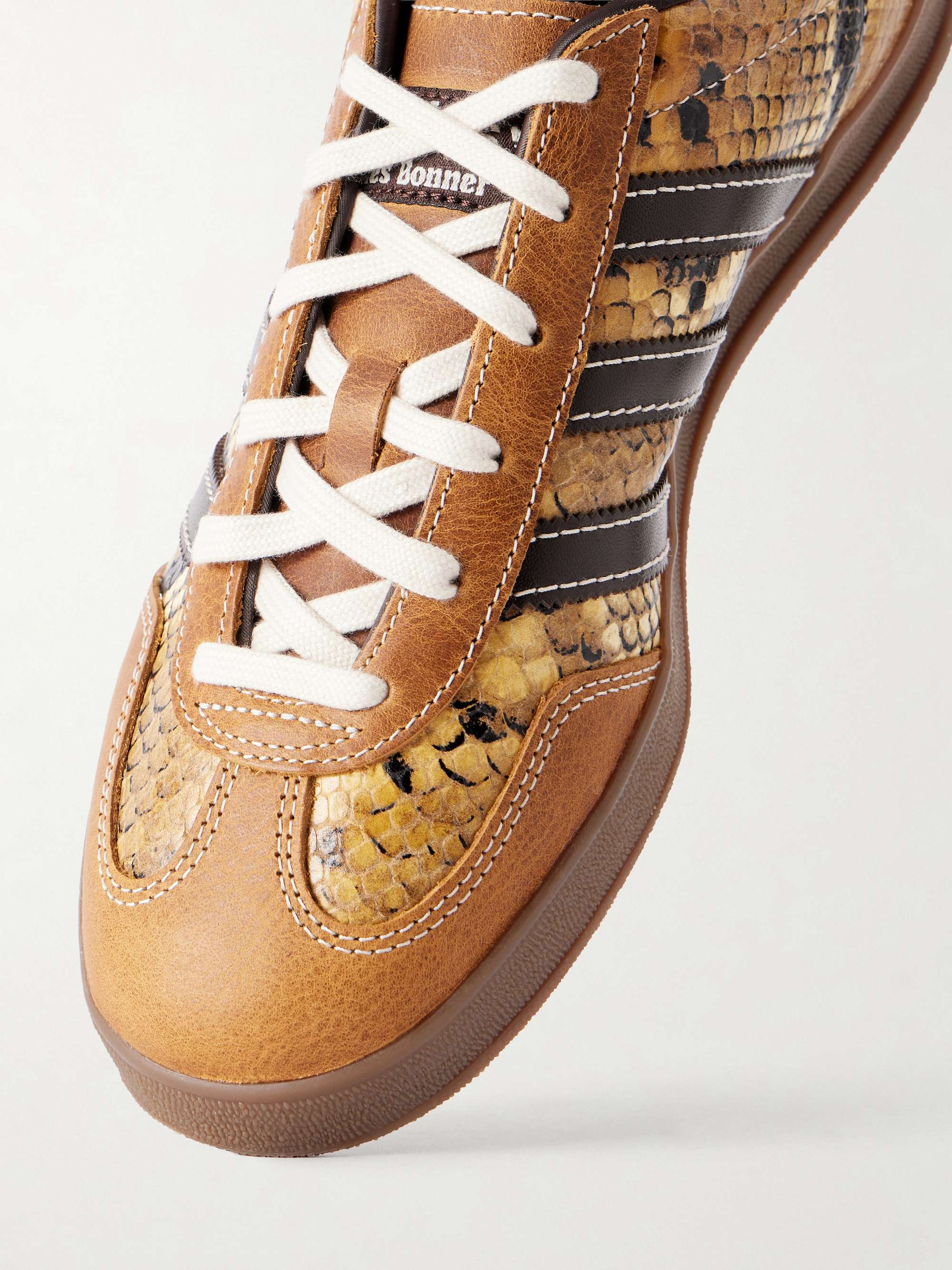 ADIDAS ORIGINALS + Wales Bonner Gazelle snake-effect lace-up