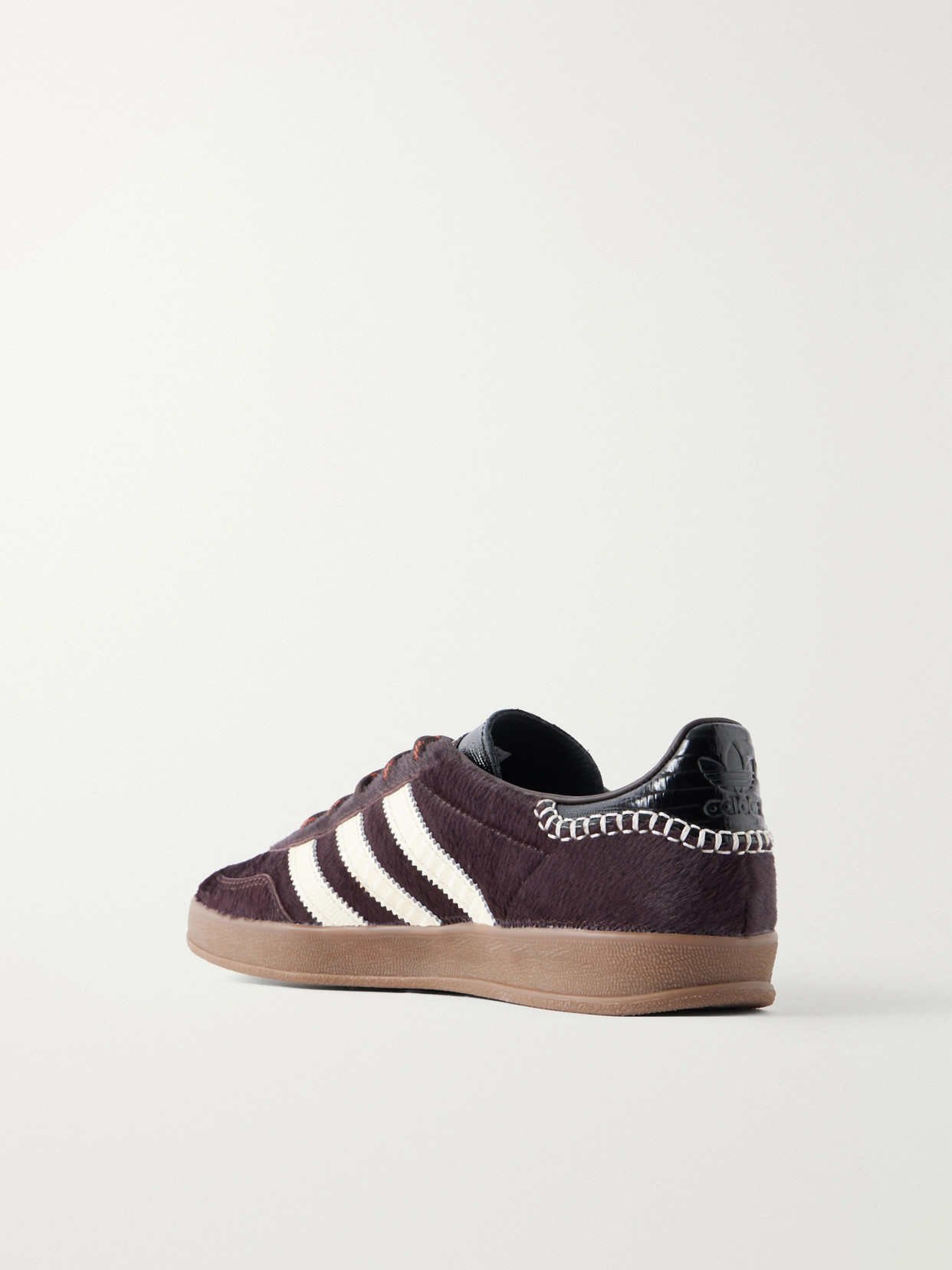 + Wales Bonner Gazelle Lizard-Effect Leather-Trimmed Pony Sneakers
