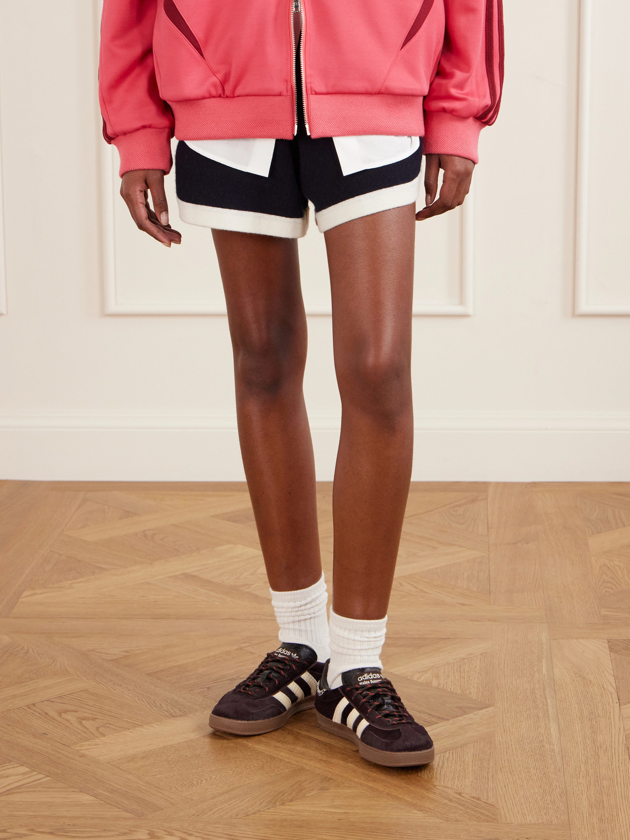 + Wales Bonner Gazelle Lizard-Effect Leather-Trimmed Pony Sneakers