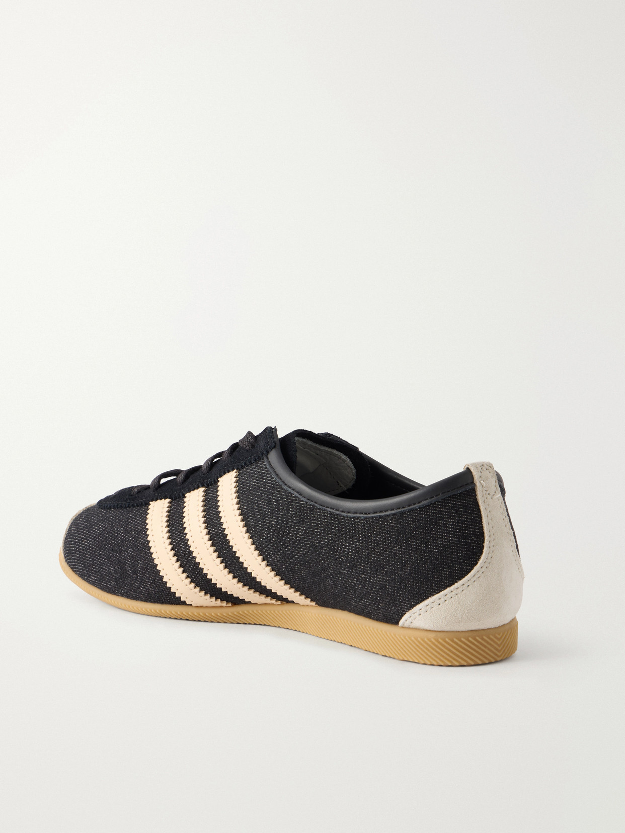 Japan Suede And Leather-Trimmed Denim Sneakers