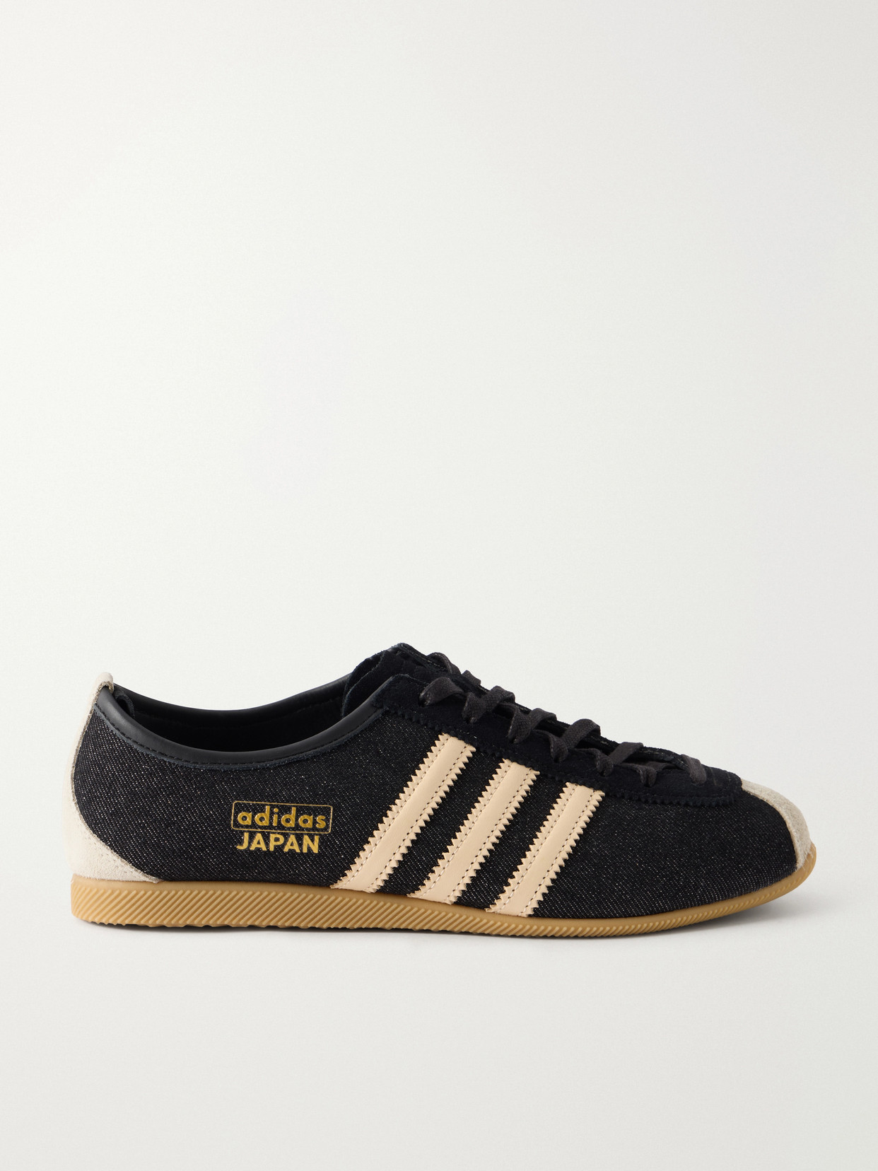 Japan Suede And Leather-Trimmed Denim Sneakers