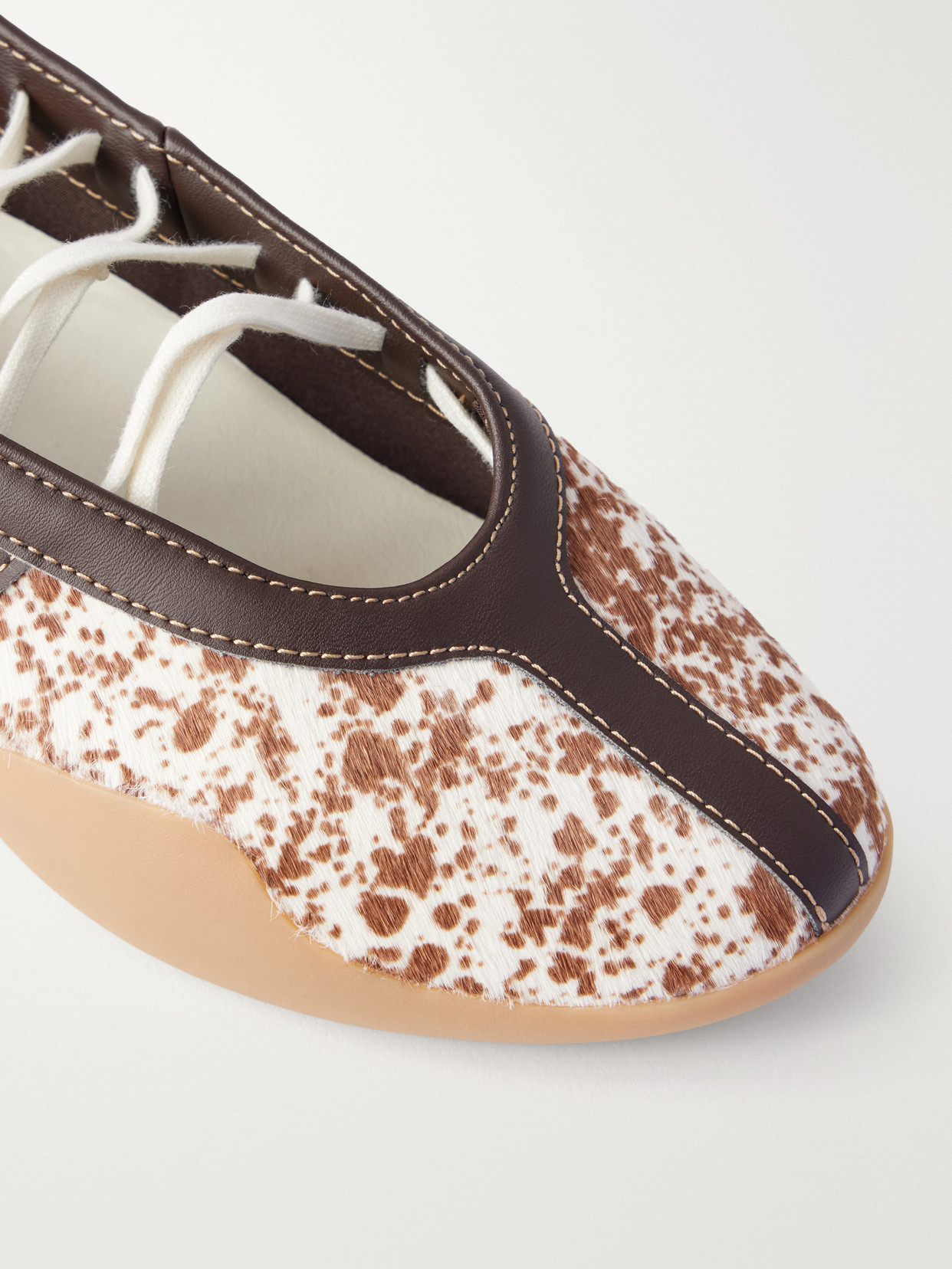 Taekwondo Mei Leather-Trimmed Pony Sneakers