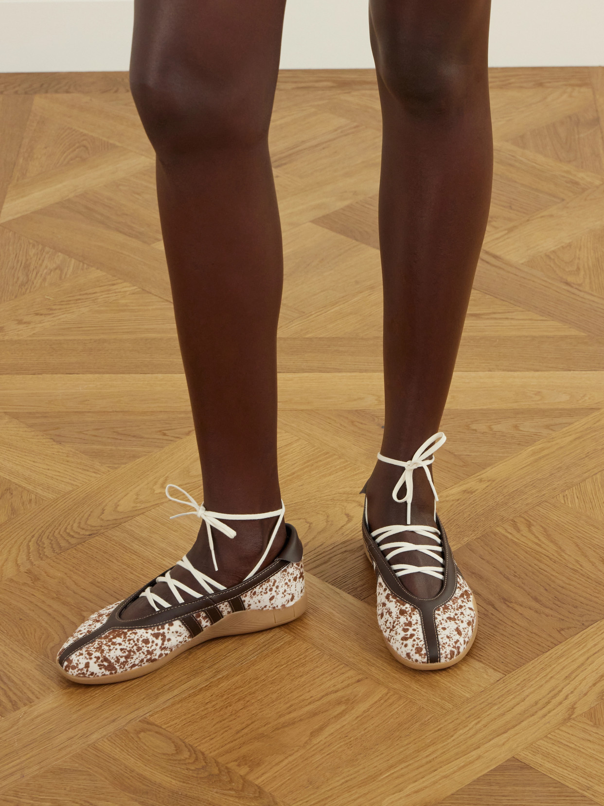 Taekwondo Mei Leather-Trimmed Pony Sneakers