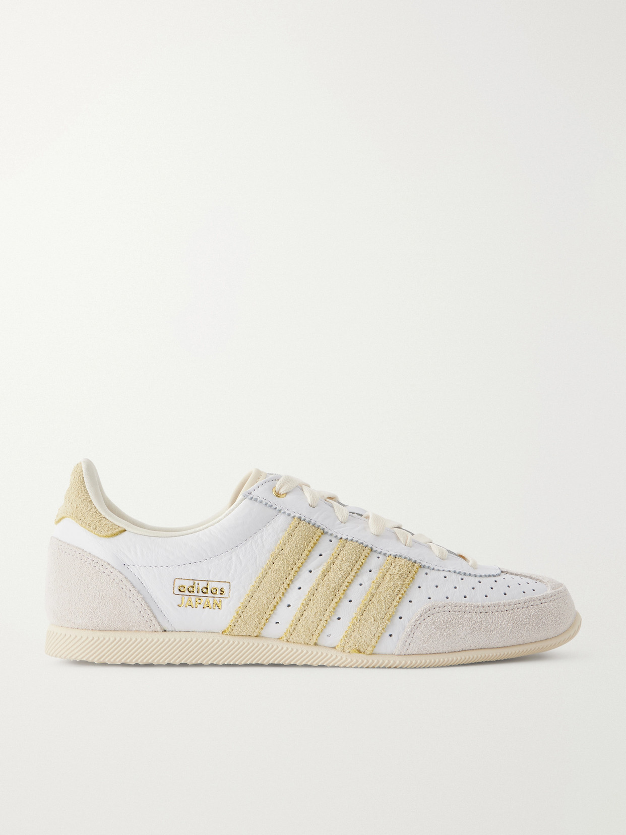 Japan W Suede-Trimmed Crinkled-Leather Sneakers