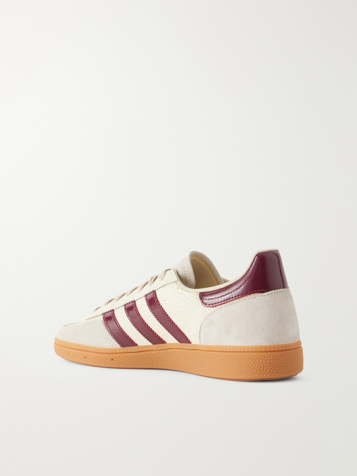 Handball Spezial Suede-Trimmed Crinkled-Leather Sneakers