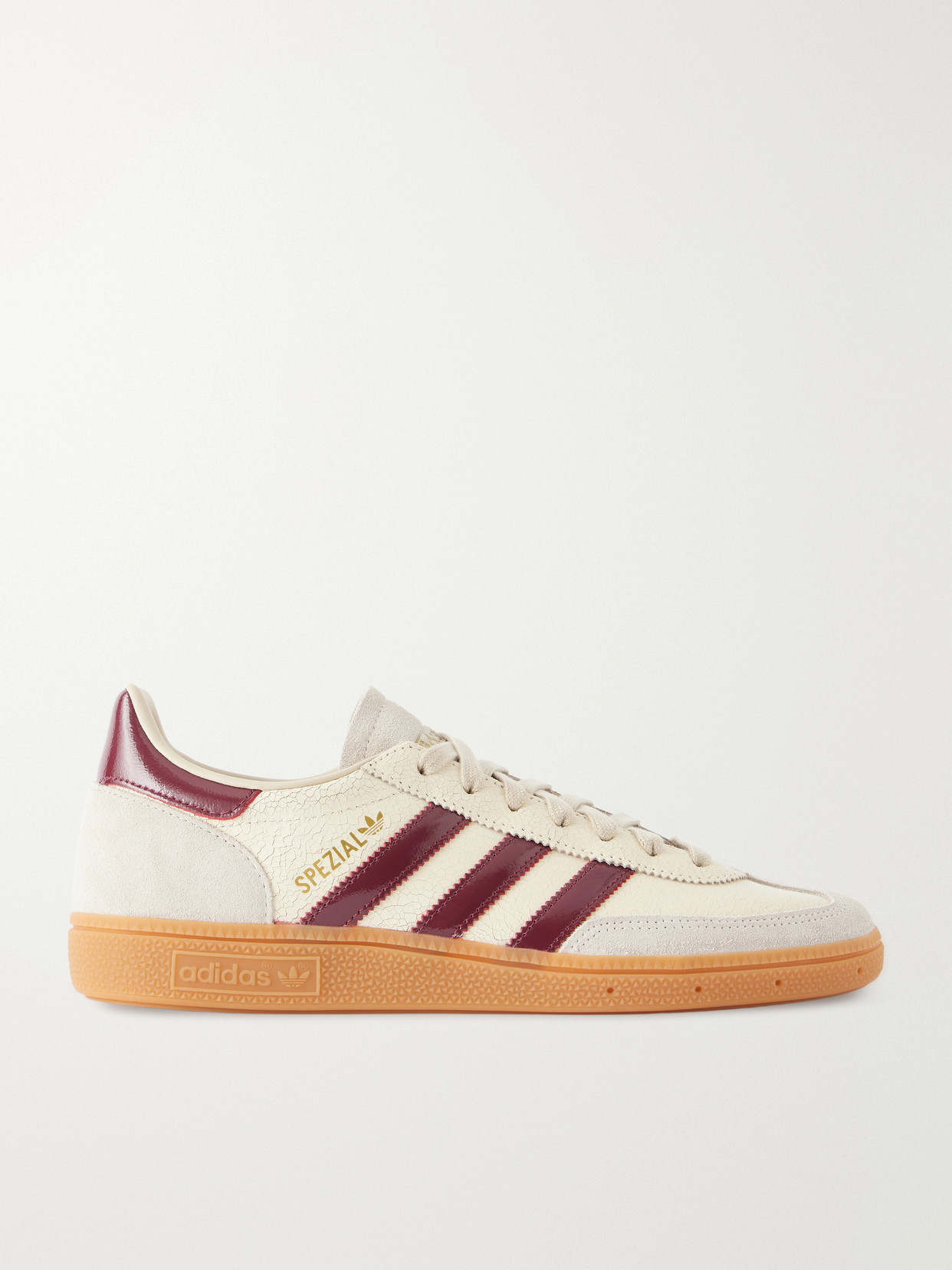 Handball Spezial Suede-Trimmed Crinkled-Leather Sneakers