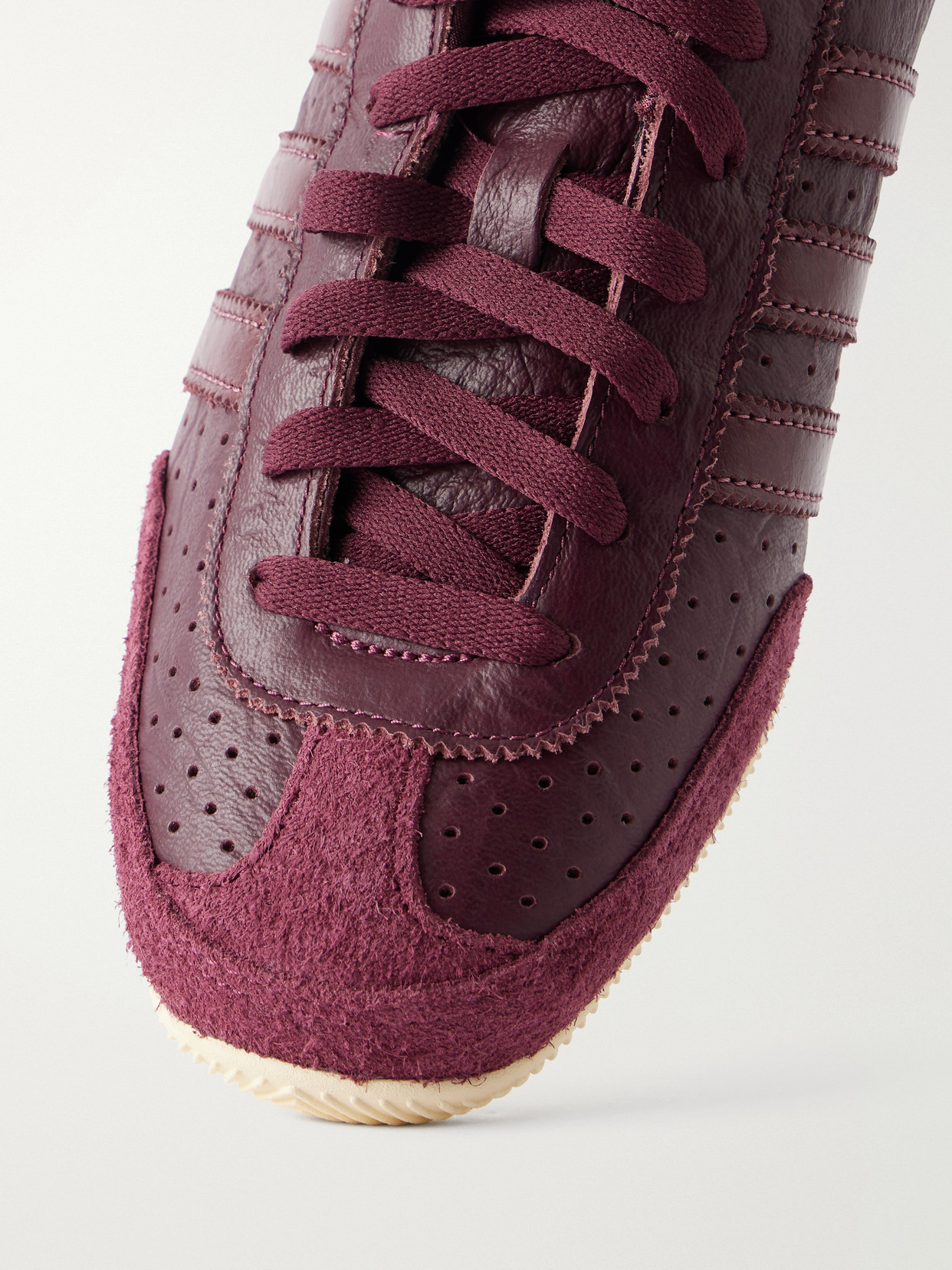 Japan W Suede-Trimmed Textured-Leather Sneakers