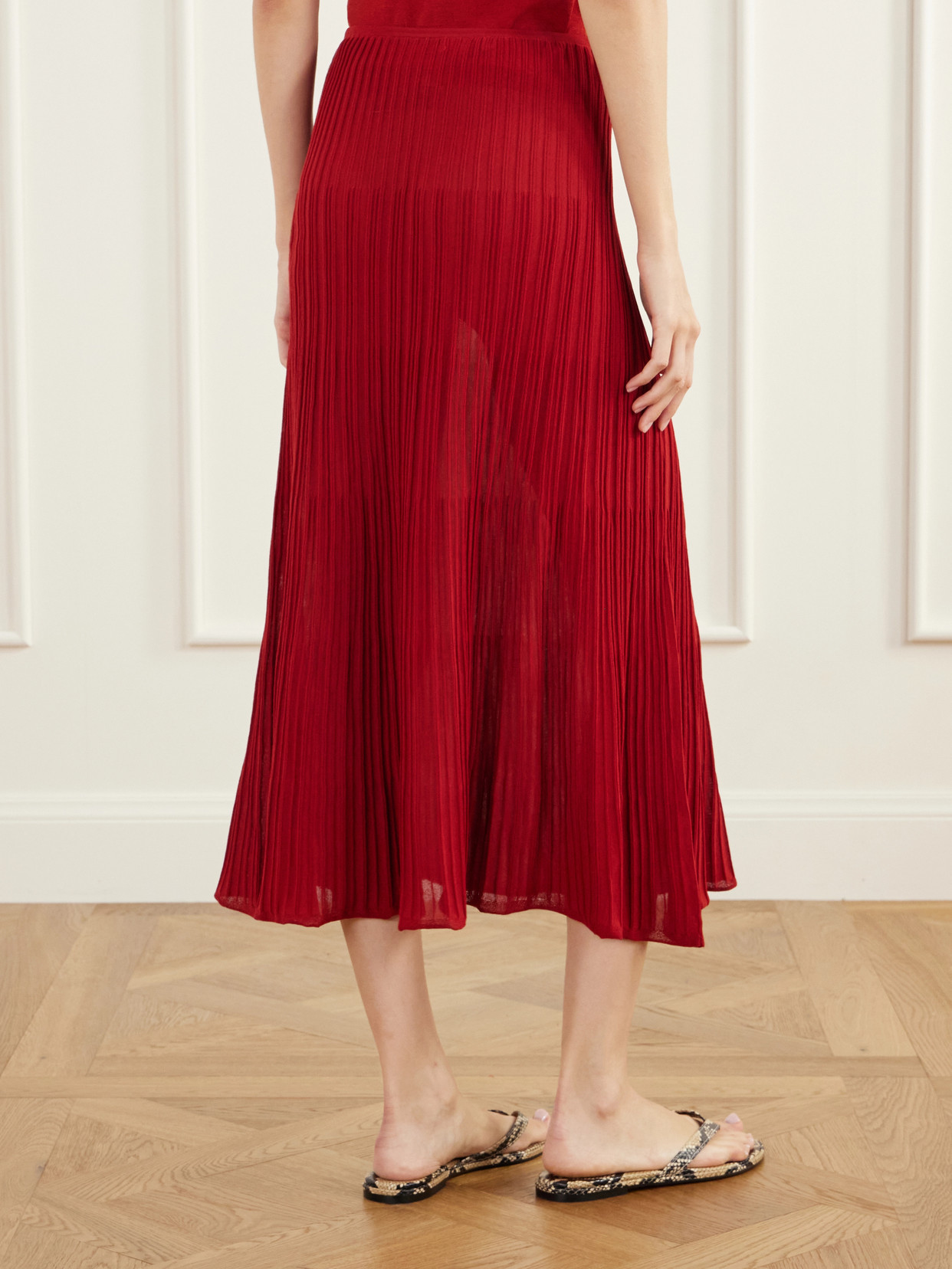 Citara Drawstring Ribbed Cotton-Blend Midi