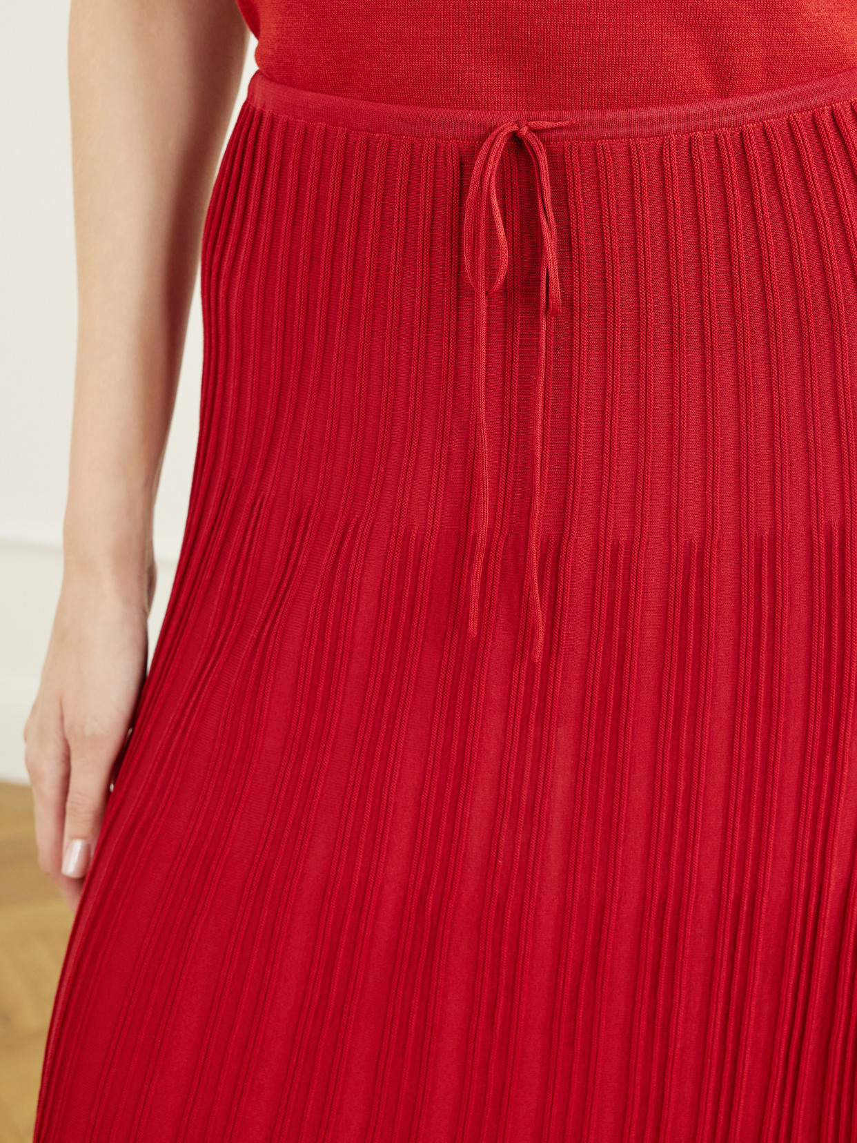 Citara Drawstring Ribbed Cotton-Blend Midi