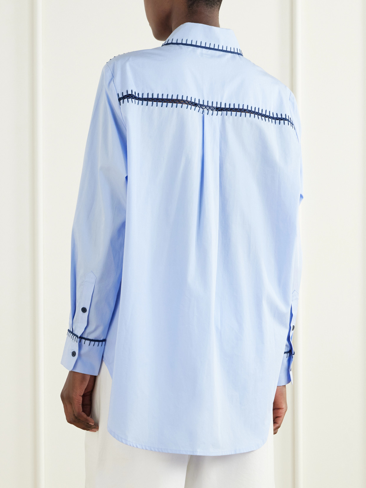 Arcangel Embroidered Cotton-Poplin Shirt