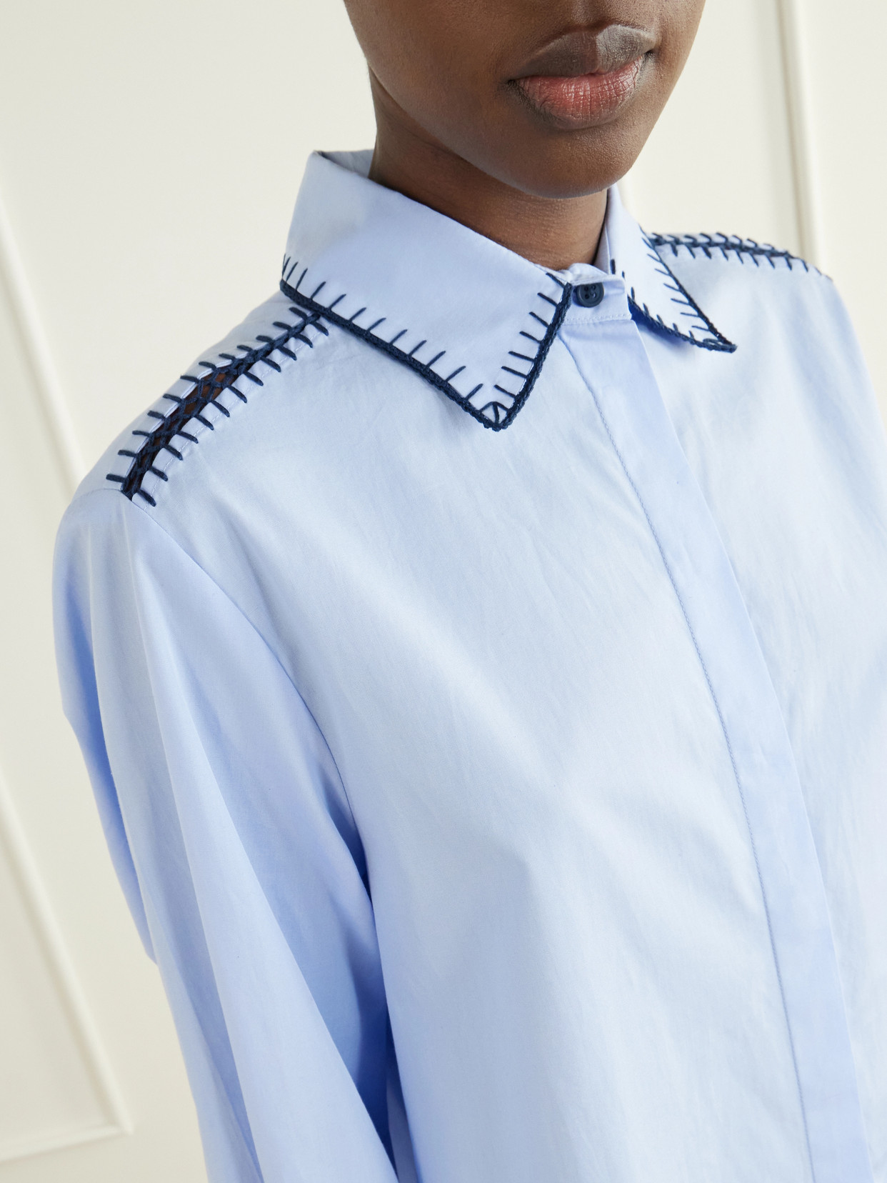 Arcangel Embroidered Cotton-Poplin Shirt