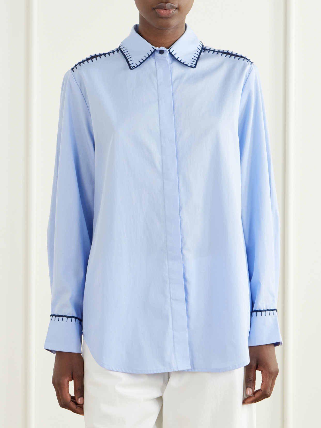 Arcangel Embroidered Cotton-Poplin Shirt