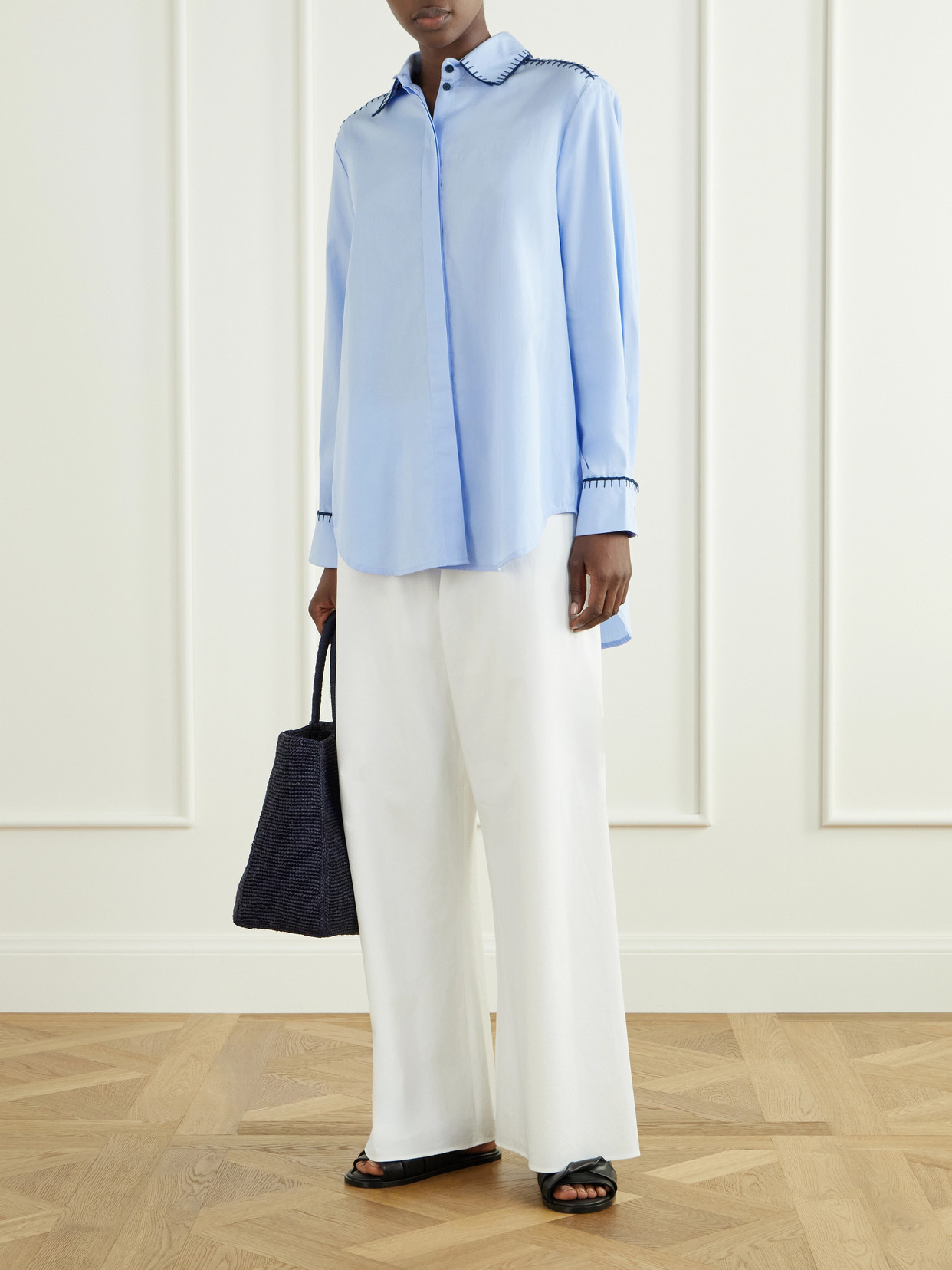 Arcangel Embroidered Cotton-Poplin Shirt