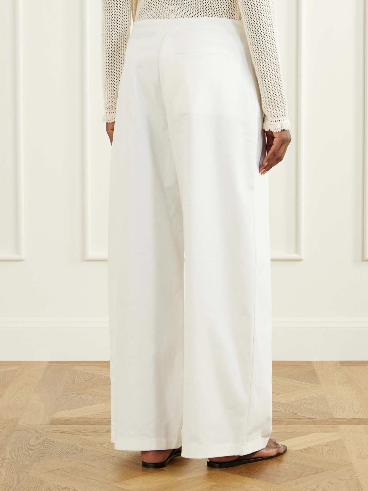 Cielo Pleated Cotton Wide- Leg
