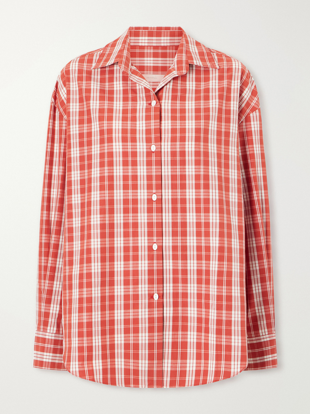 Faithfull En Vau Checked Cotton Shirt In Red