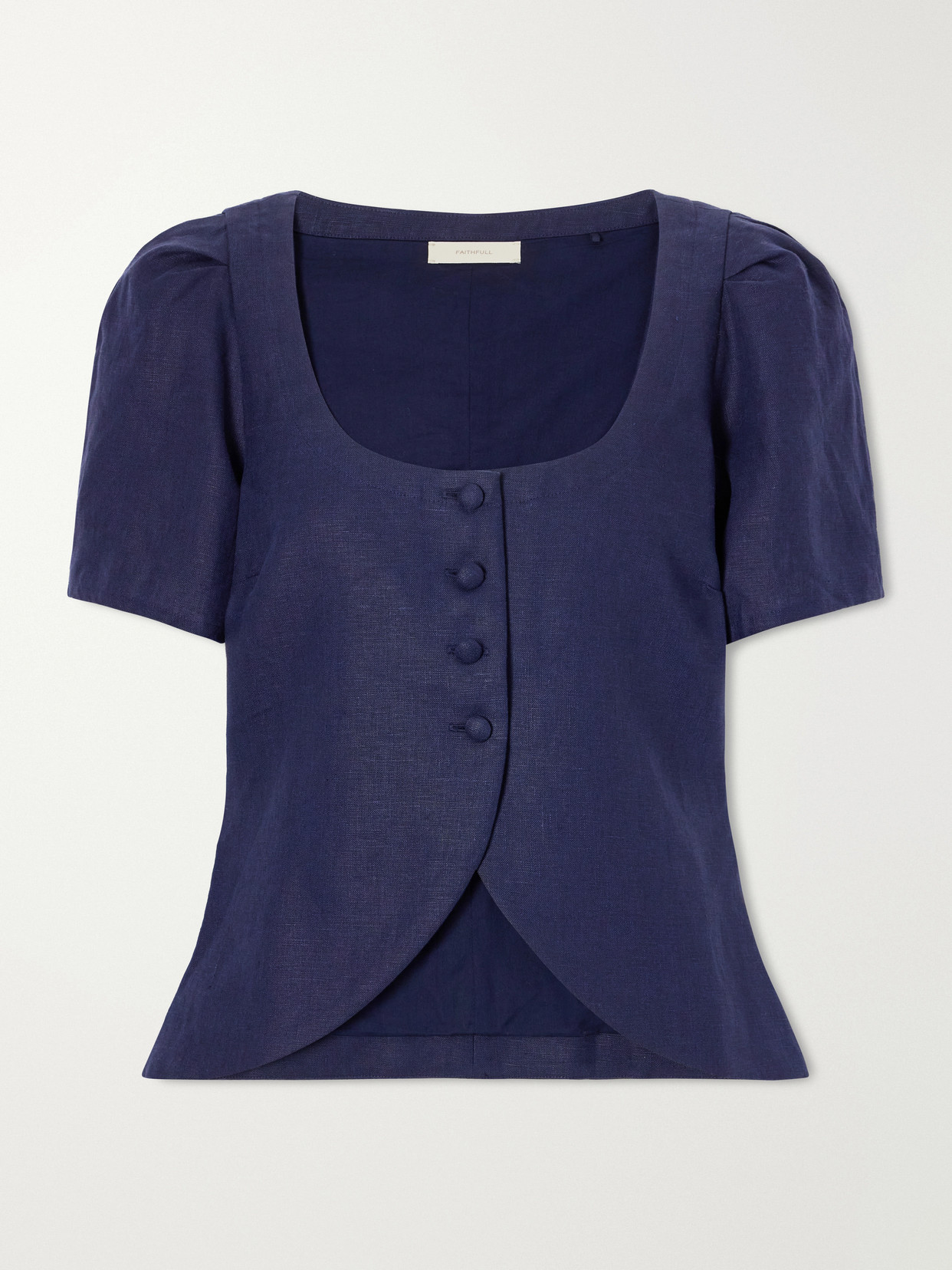 Faithfull Emma Linen Blouse In Blue