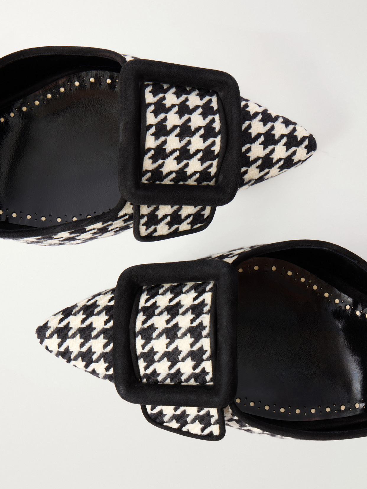Mayslibi 70 Suede-Trimmed Houndstooth Slingback