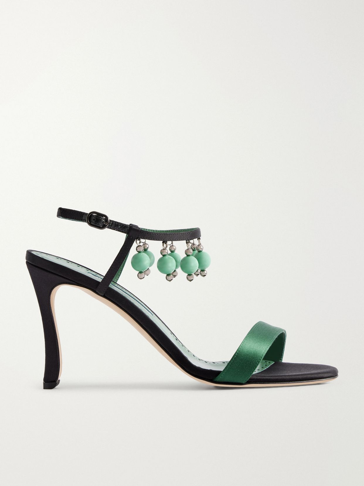 kasasan 90 bead embellished satin sandals